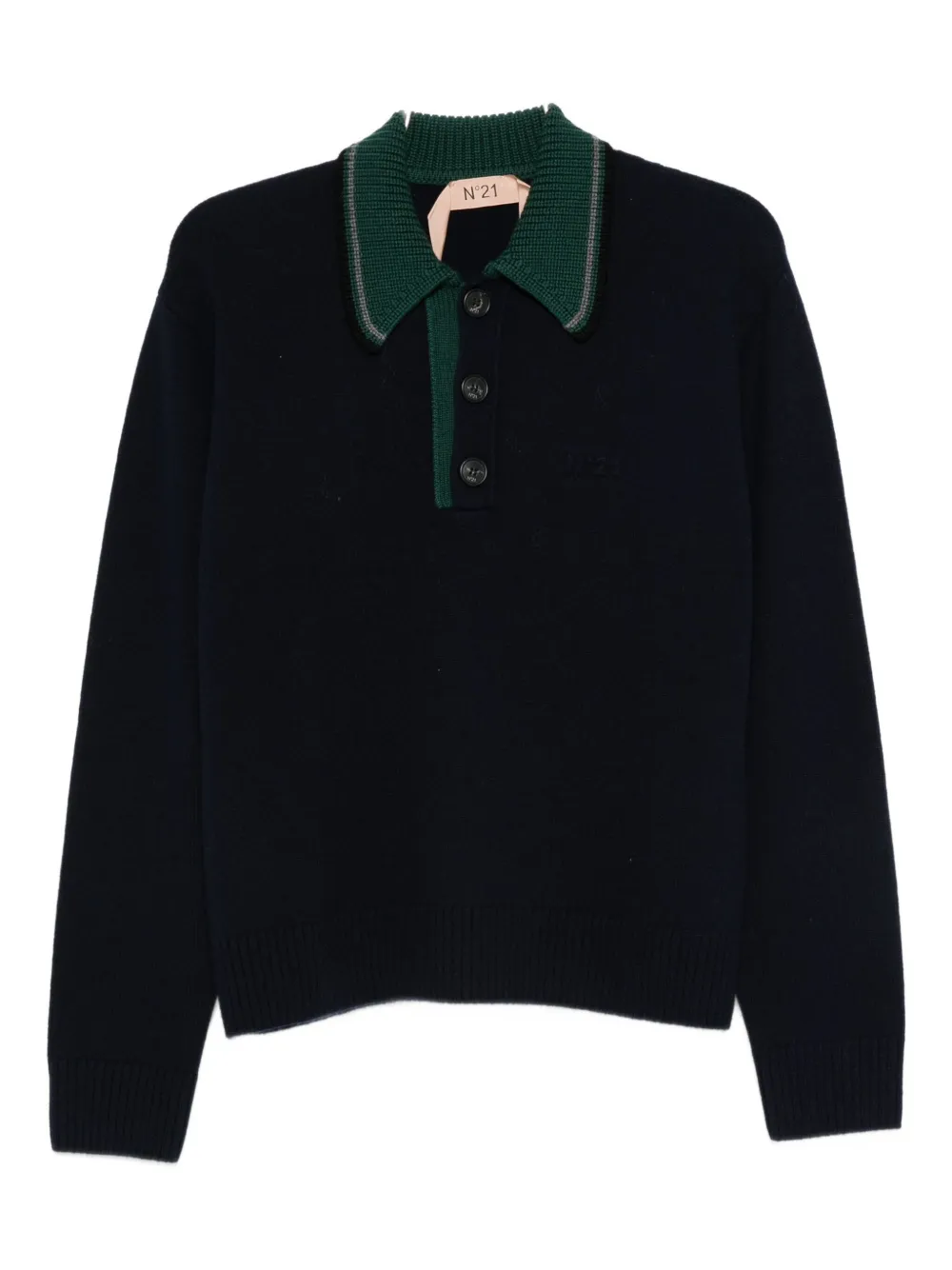 Джемпер Buttoned polo top Nº21, синий 
Джемпер Buttoned polo top Nº21, синий