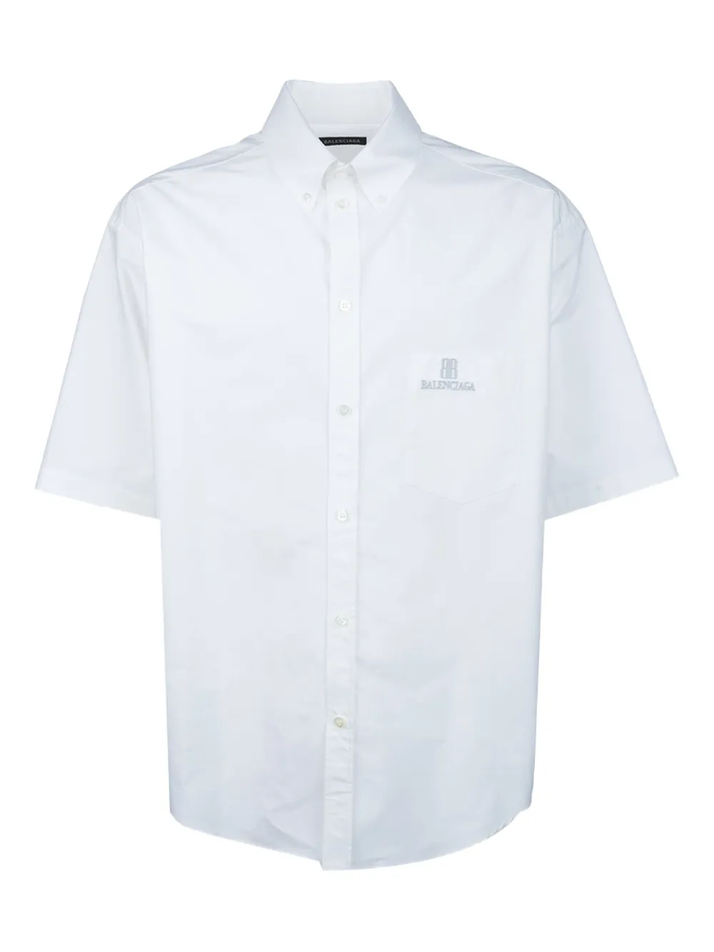 Рубашка с короткими рукавами и вышитым логотипом BALENCIAGA, белый
Рубашка с короткими рукавами и вышитым логотипом BALENCIAGA, белый