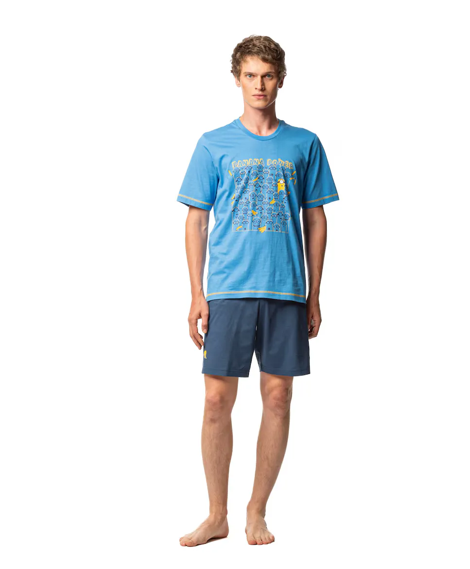 Мужская короткая трикотажная пижама синего цвета SOY, синий
Мужская короткая трикотажная пижама синего цвета SOY, синий