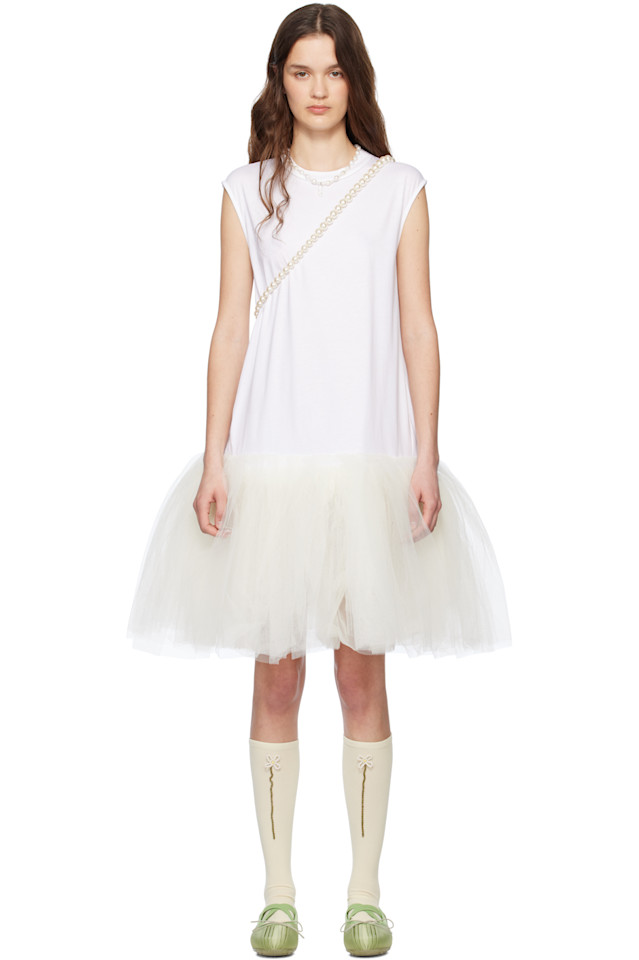 Расклешенное платье-балетка миди Simone Rocha, белый
Расклешенное платье-балетка миди Simone Rocha, белый