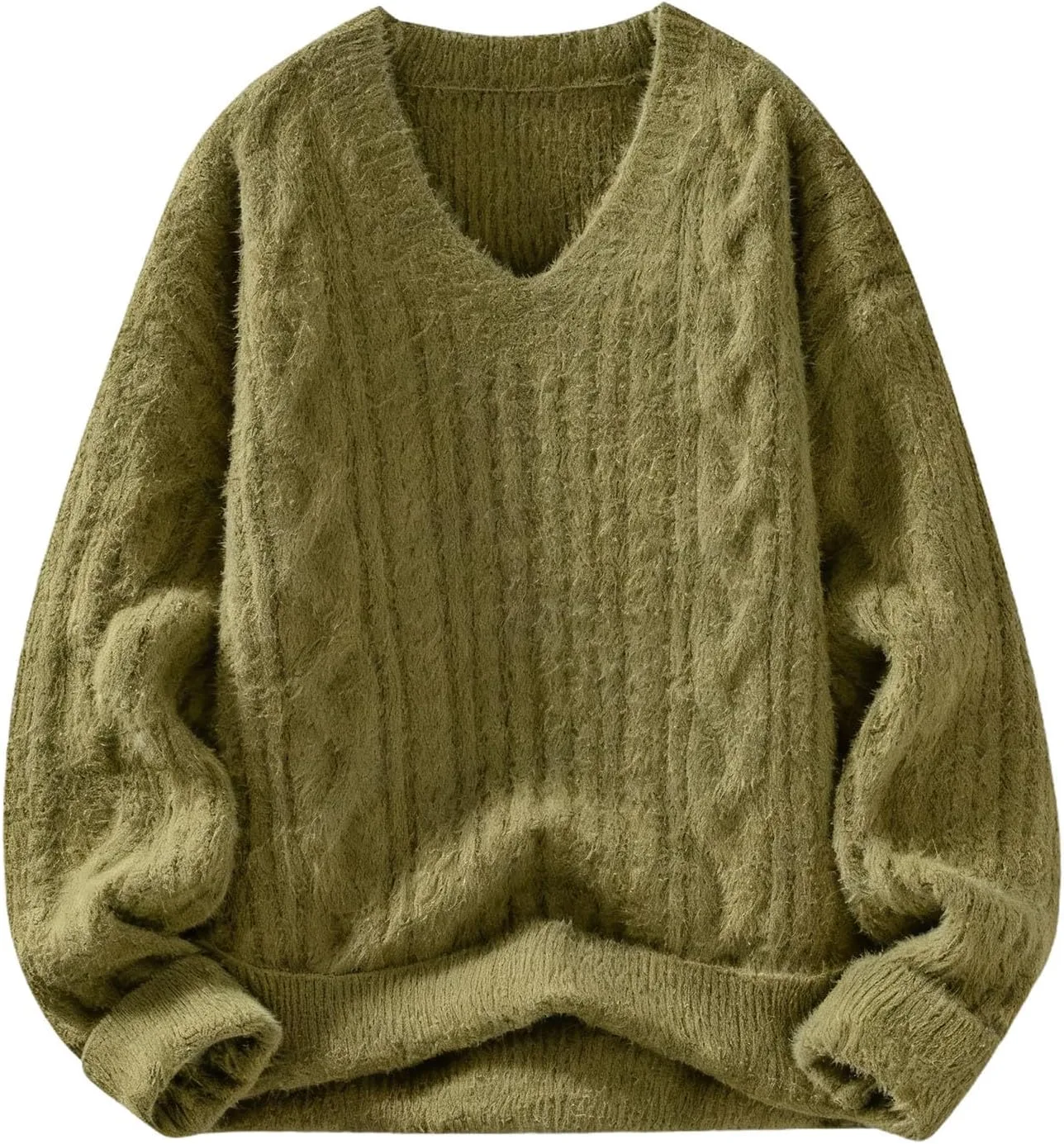 Мужской свитер Cambkatl с V-образным вырезом, уютный, свободного кроя, с косой вязкой
Мужской свитер Cambkatl с V-образным вырезом, уютный, свободного кроя, с косой вязкой