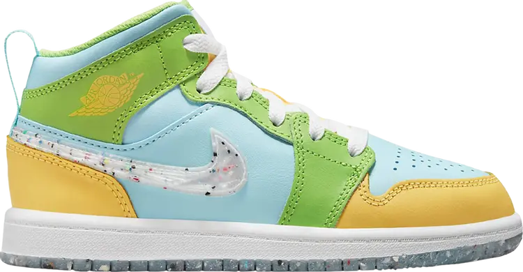 Кроссовки Air Jordan 1 Mid SE PS 'Recycled Grind', синий
Кроссовки Air Jordan 1 Mid SE PS 'Recycled Grind', синий