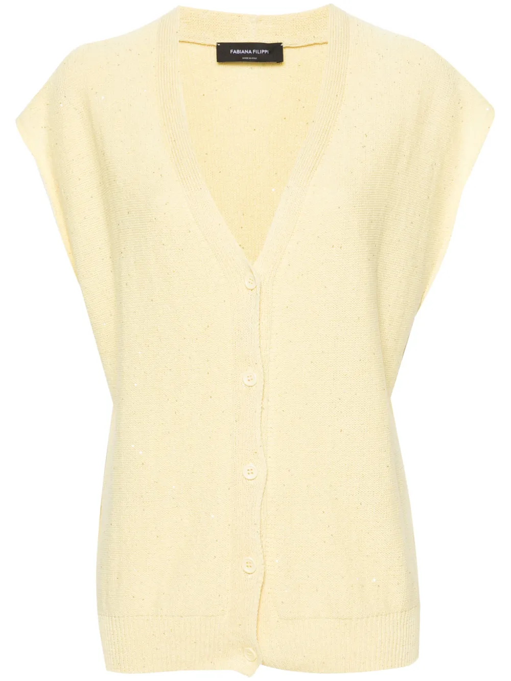 Топ с V-образным вырезом и пайетками Fabiana Filippi, желтый
Топ с V-образным вырезом и пайетками Fabiana Filippi, желтый