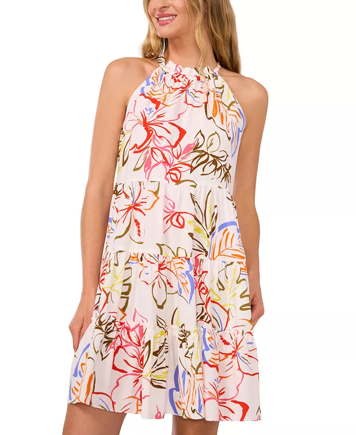 Женское тропическое мини-платье с завязками на шее и ярусами CeCe, белый
Женское тропическое мини-платье с завязками на шее и ярусами CeCe, белый