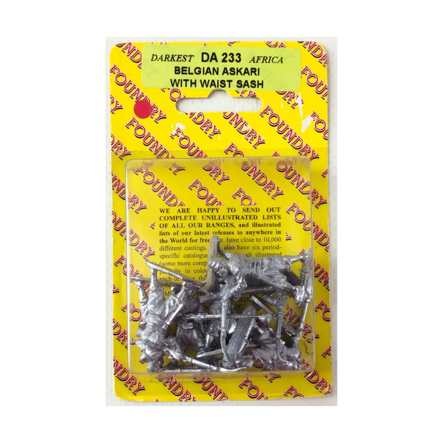 Бельгийская аскари с поясом, Darkest Africa Miniatures
Бельгийская аскари с поясом, Darkest Africa Miniatures