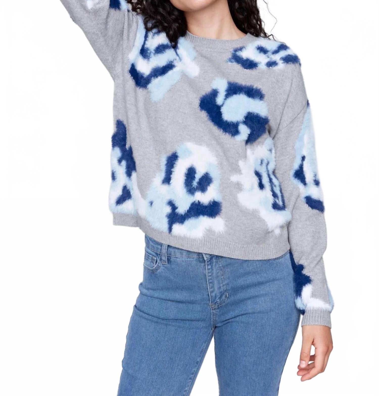 Вязаный свитер с цветочным жаккардом и свободной линией плеч в светло-сером цвете CHARLIE B, светло-серый
Вязаный свитер с цветочным жаккардом и свободной линией плеч в светло-сером цвете CHARLIE B, светло-серый