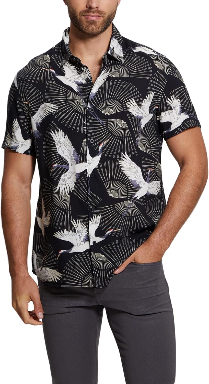 Мужская рубашка GUESS с коротким рукавом из экологичного вискозы Crane, Soaring Crane
Мужская рубашка GUESS с коротким рукавом из экологичного вискозы Crane, Soaring Crane