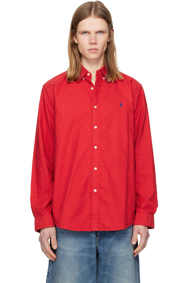 Polo Ralph Lauren Красная рубашка-оксфорд, окрашенная в готовом виде
Polo Ralph Lauren Красная рубашка-оксфорд, окрашенная в готовом виде
