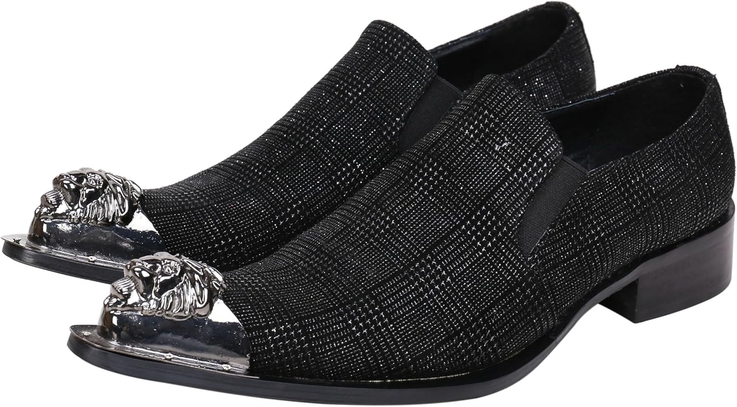 Мужские лоферы Santimon с острым носком, из мерцающей кожи, модные повседневные туфли с металлическим наконечником в западном стиле, черный
Мужские лоферы Santimon с острым носком, из мерцающей кожи, модные повседневные туфли с металлическим наконечником в западном стиле, черный