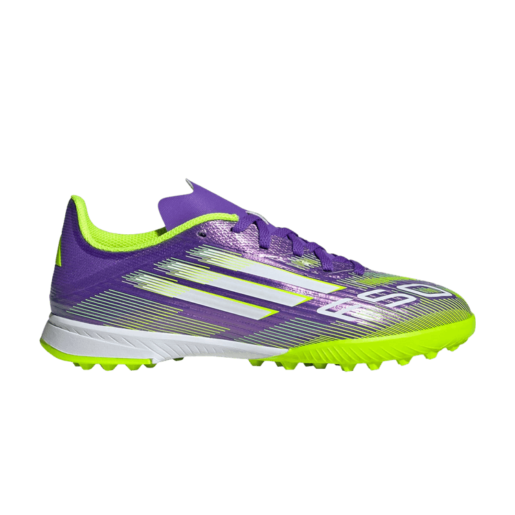 Кроссовки adidas Adizero F50 League TF K 'Radiant Blaze Pack', фиолетовый 
Кроссовки adidas Adizero F50 League TF K 'Radiant Blaze Pack', фиолетовый
