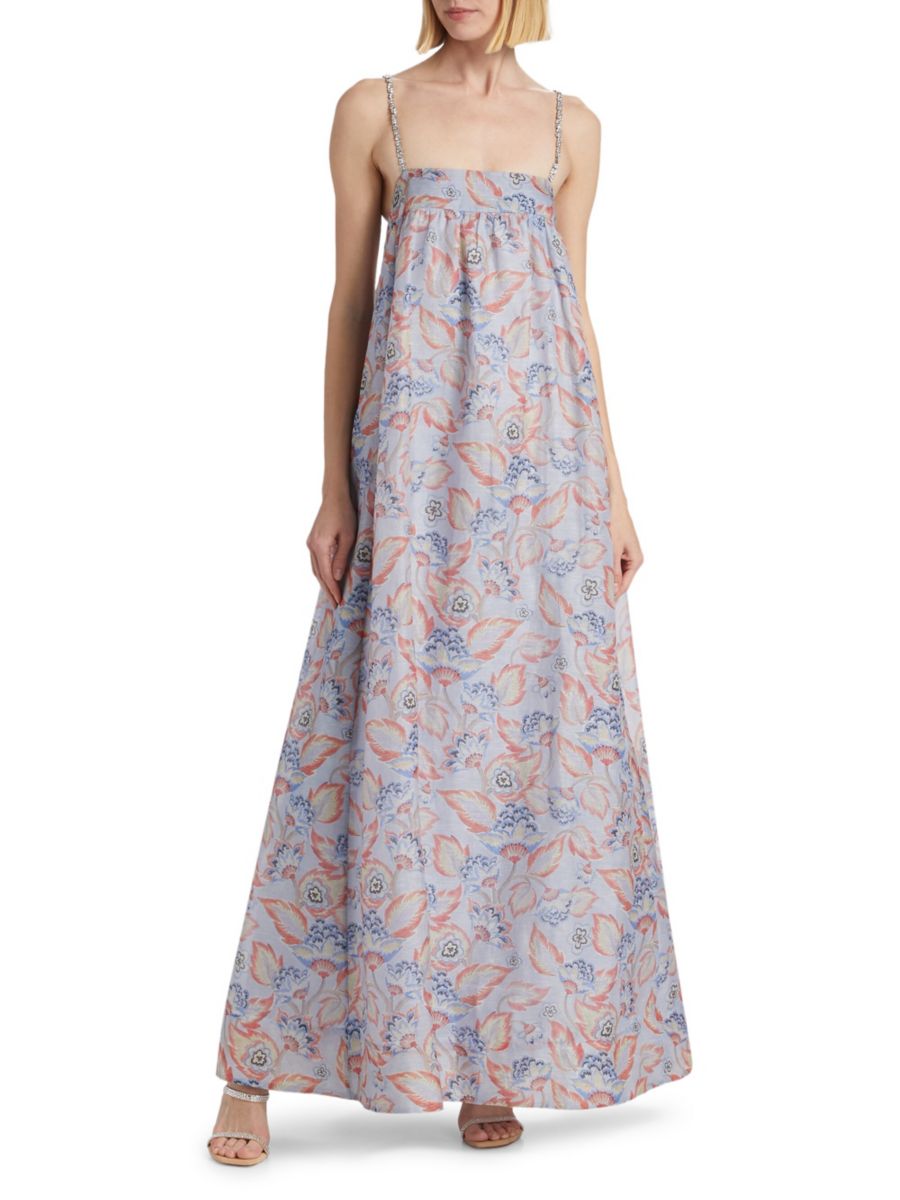 Платье макси с цветочным принтом Eden Zimmermann, цвет Sapphire Eden 
Платье макси с цветочным принтом Eden Zimmermann, цвет Sapphire Eden