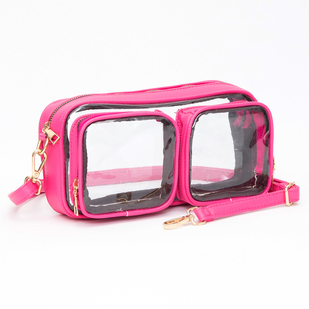 Сумка-кроссбод с двумя передними карманами из прозрачной искусственной кожи FASHNZFAB, фуксия
Сумка-кроссбод с двумя передними карманами из прозрачной искусственной кожи FASHNZFAB, фуксия