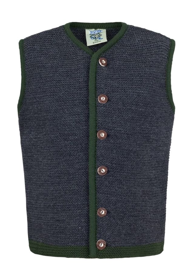 Традиционный шерстяной жилет с планкой на пуговицах для детей Isar Trachten, серый
Традиционный шерстяной жилет с планкой на пуговицах для детей Isar Trachten, серый