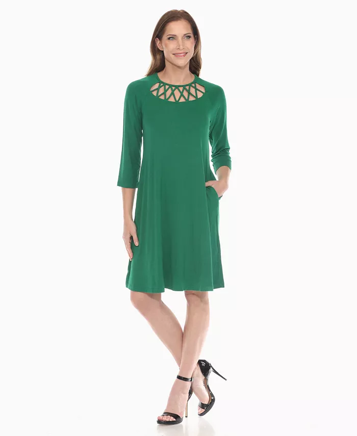 Женское платье силуэта А-силуэта с перекрещивающимся вырезом White Mark, зеленый
Женское платье силуэта А-силуэта с перекрещивающимся вырезом White Mark, зеленый