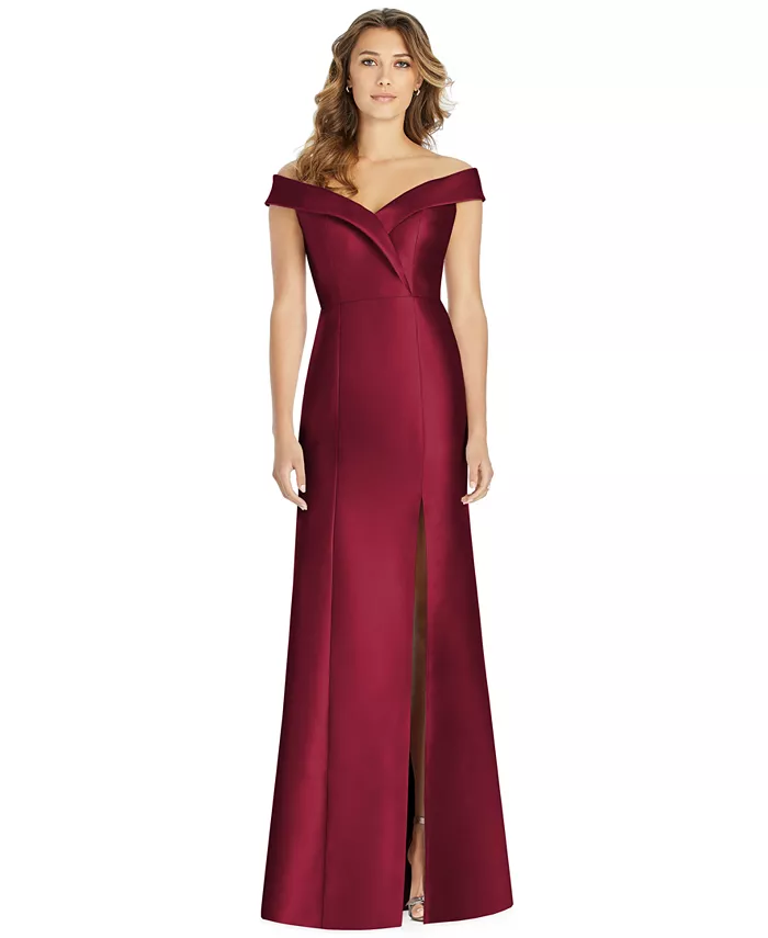 Платье из сатина с открытыми плечами Alfred Sung, красный
Платье из сатина с открытыми плечами Alfred Sung, красный