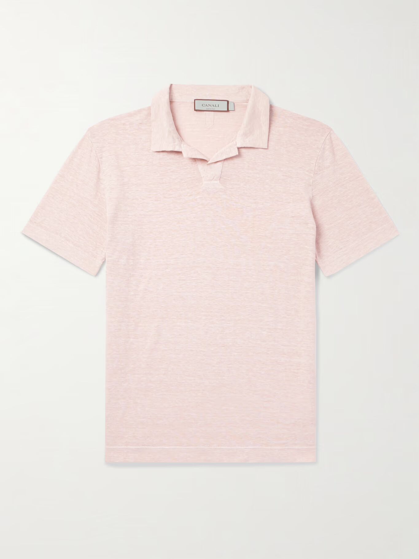 Рубашка-поло из льна облегающего кроя CANALI, розовый
Рубашка-поло из льна облегающего кроя CANALI, розовый