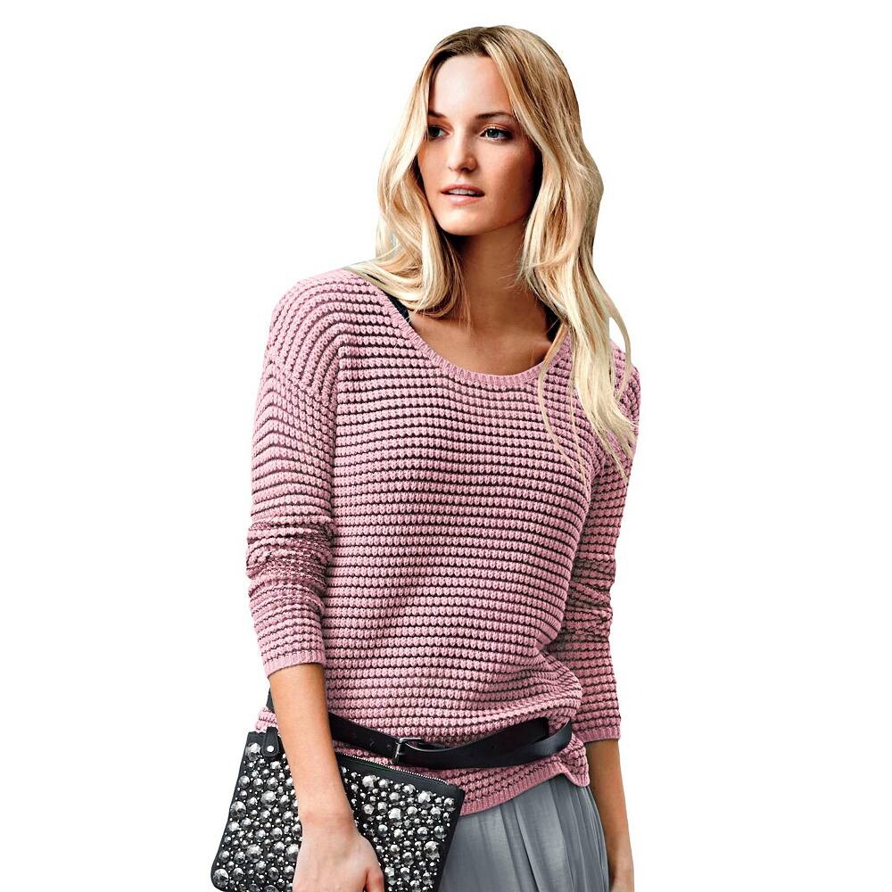 Женский свитер крупной вязки Ellos больших размеров, цвет Rose Mist 
Женский свитер крупной вязки Ellos больших размеров, цвет Rose Mist