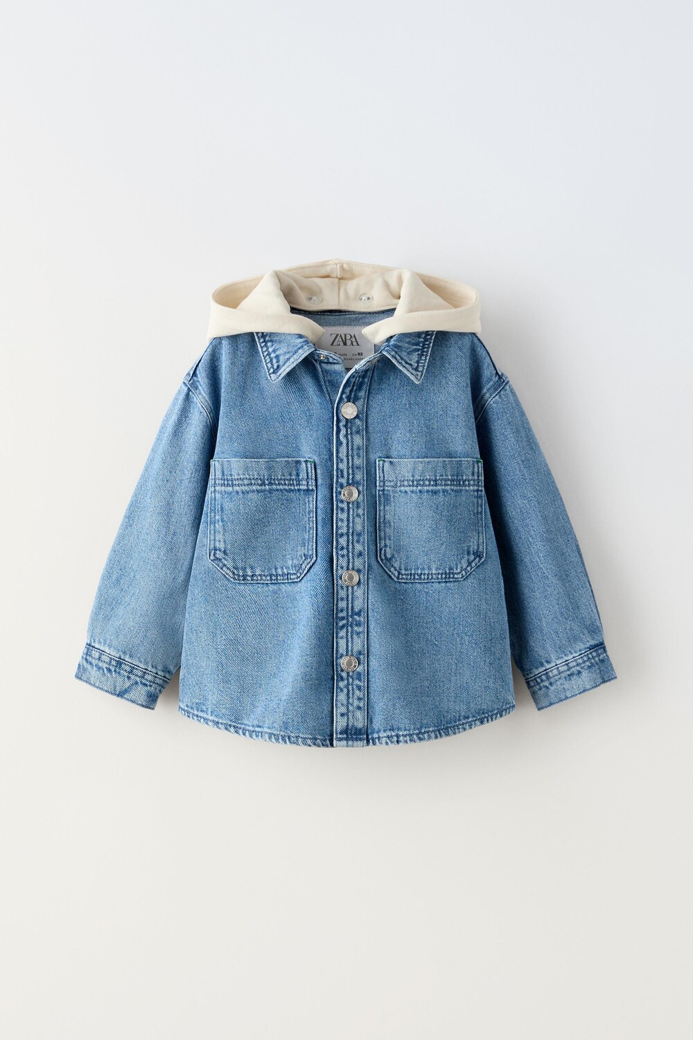 Контрастная джинсовая рубашка с капюшоном ZARA, средне-синий
Контрастная джинсовая рубашка с капюшоном ZARA, средне-синий