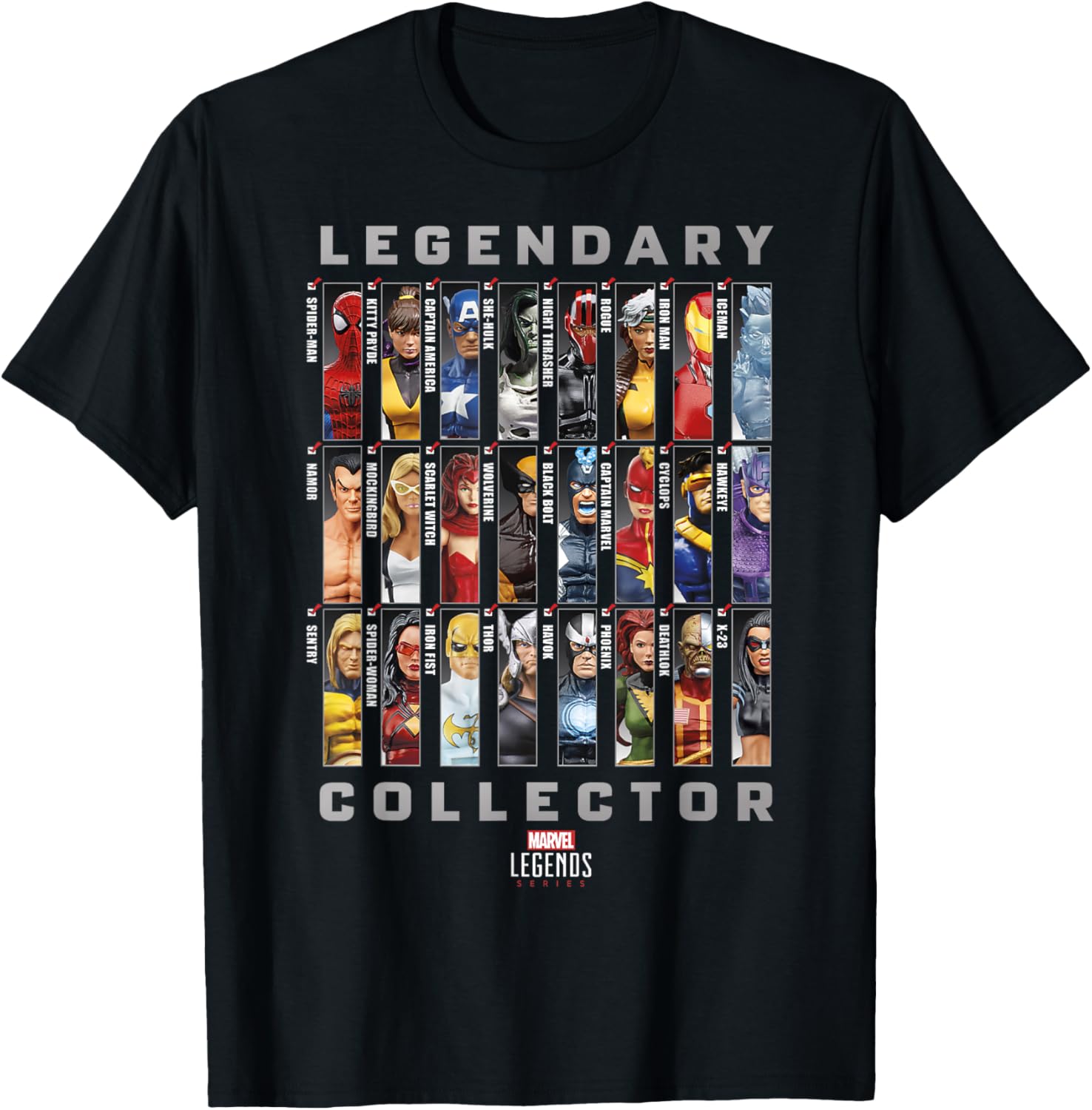 Футболка Marvel Legends Series Legendary Collector's Checklist, черная
Футболка Marvel Legends Series Legendary Collector's Checklist, черная