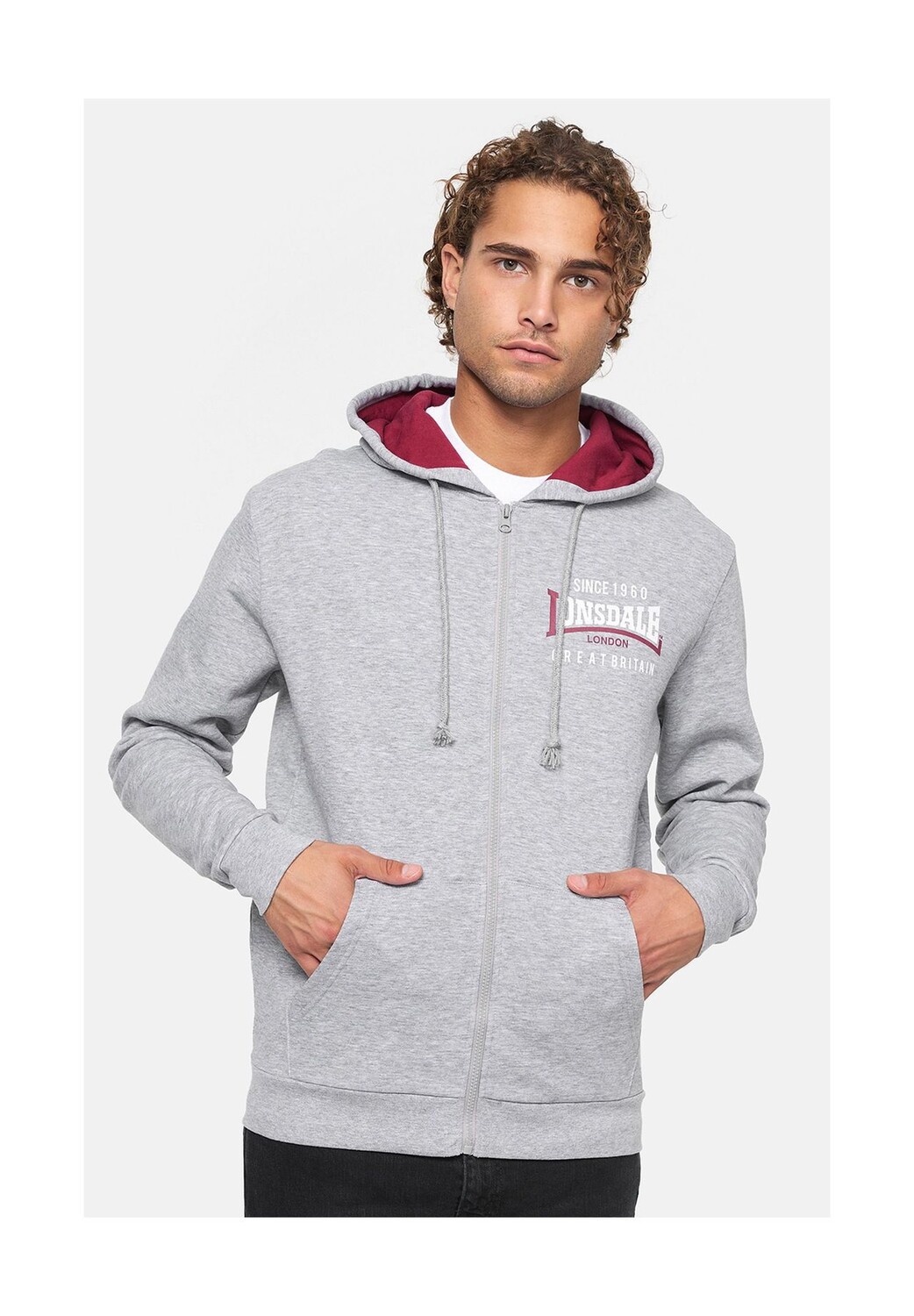 Мужская толстовка с капюшоном и молнией, стандартного кроя LINTMILL LONSDALE, цвет Marl Grey/oxblood/white
Мужская толстовка с капюшоном и молнией, стандартного кроя LINTMILL LONSDALE, цвет Marl Grey/oxblood/white