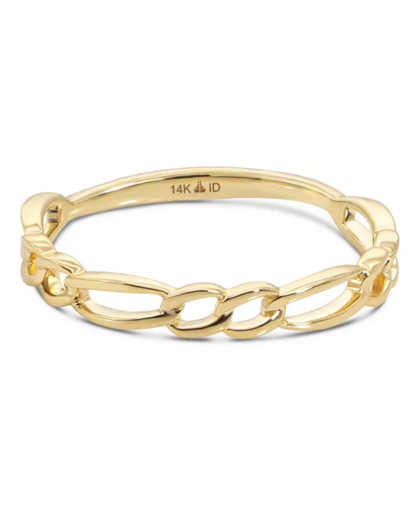 Кольцо-Цепочка Figaro из 14-каратного золота, размер 8, примерно 1,4 грамма. Devata, gold