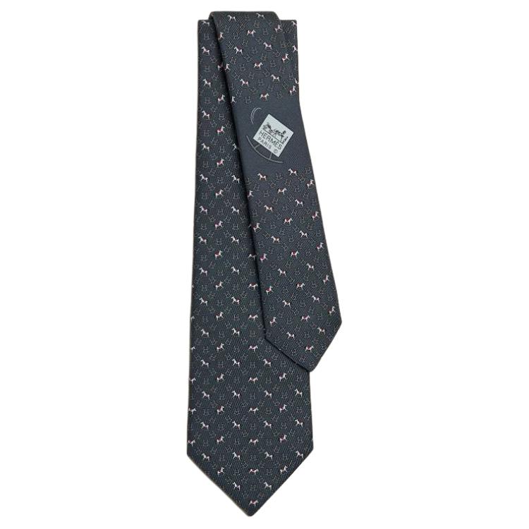 HERMES Галстук унисекс, Gray 
HERMES Галстук унисекс, Gray
