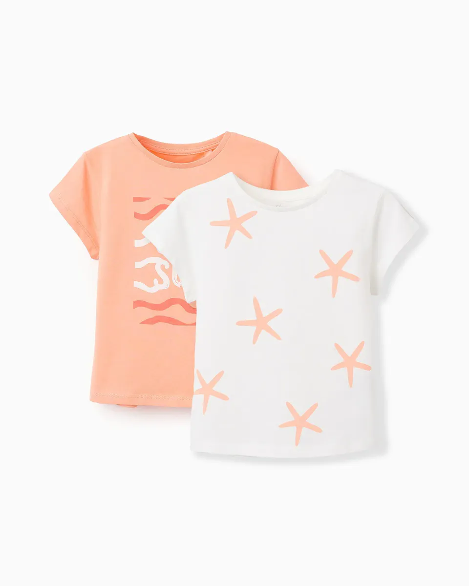 Упаковка из 2 футболок с короткими рукавами для девочек из 100% хлопка Zippy, оранжевый
Упаковка из 2 футболок с короткими рукавами для девочек из 100% хлопка Zippy, оранжевый