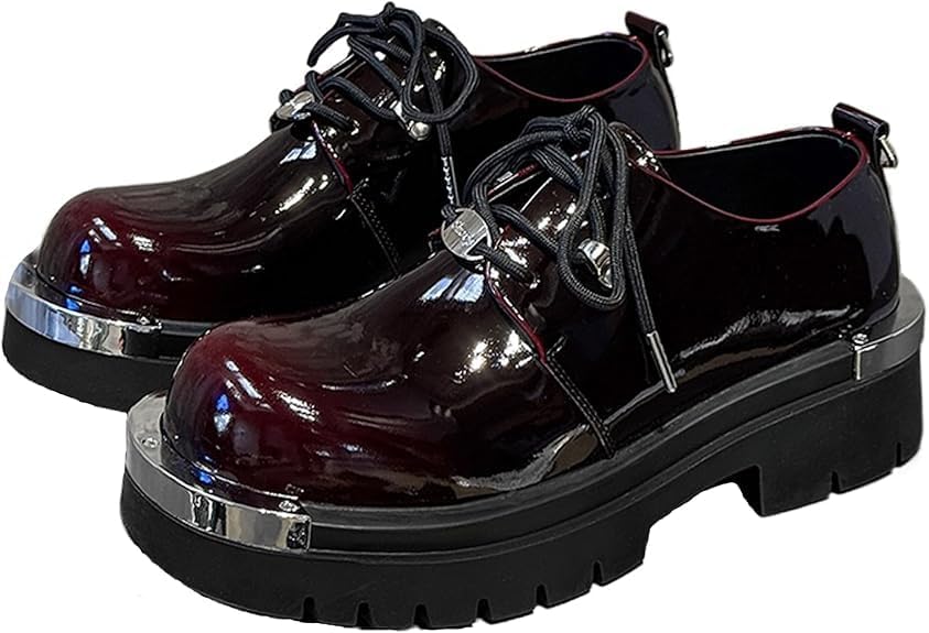 Мужские оксфорды на платформе из лакированной кожи с градиентной металлической пластиной, широкий круглый носок, шнуровка, противоскользящая рельефная подошва, увеличенная высота, дерби, повседневные и деловые туфли Crazysavage, красный
Мужские оксфорды на платформе из лакированной кожи с градиентной металлической пластиной, широкий круглый носок, шнуровка, противоскользящая рельефная подошва, увеличенная высота, дерби, повседневные и деловые туфли Crazysavage, красный