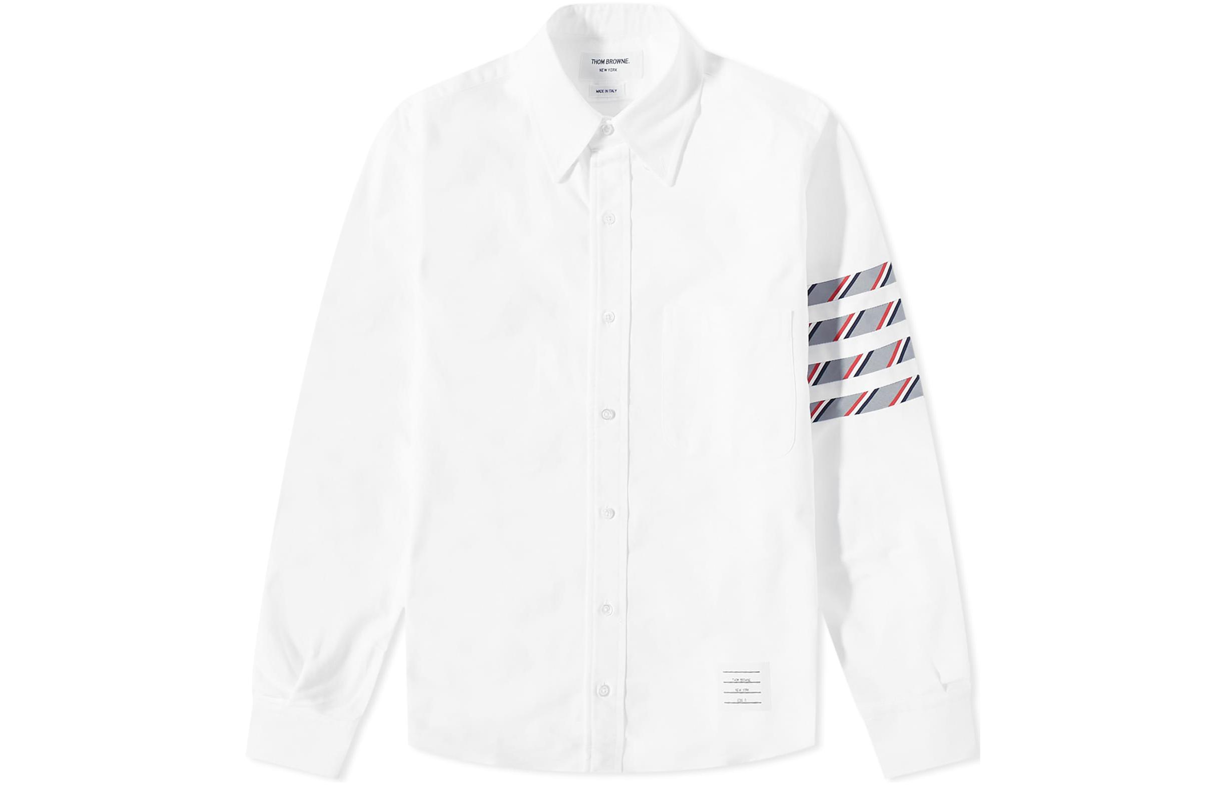 Полосатая рубашка на пуговицах с 4 полосками THOM BROWNE, серый/белый
Полосатая рубашка на пуговицах с 4 полосками THOM BROWNE, серый/белый