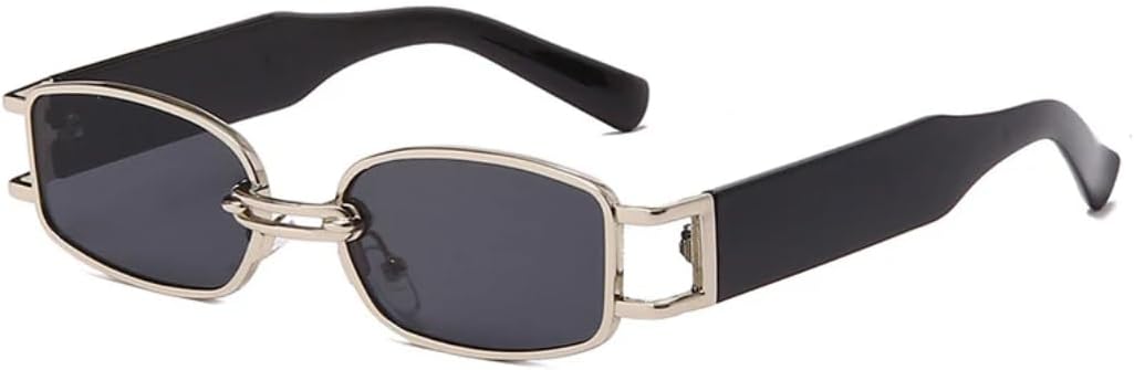 Модные маленькие прямоугольные женские солнцезащитные очки в винтажном панк-стиле, мужские солнцезащитные очки с защитой от УФ-излучения UV400, прозрачные очки UUPTTPL, Silver Gray
Модные маленькие прямоугольные женские солнцезащитные очки в винтажном панк-стиле, мужские солнцезащитные очки с защитой от УФ-излучения UV400, прозрачные очки UUPTTPL, Silver Gray