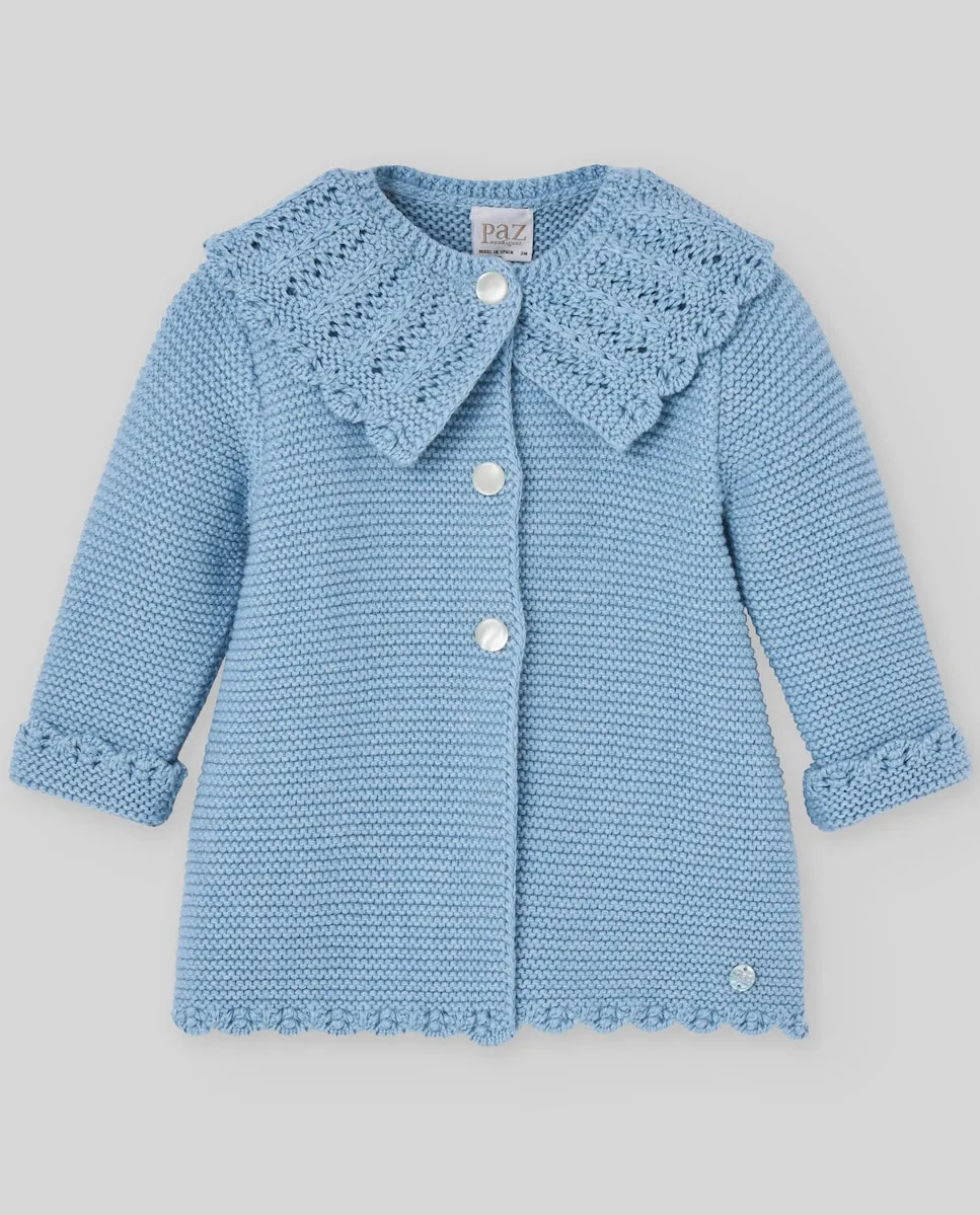 Вязаное пальто для девочек, коллекция «Радость» PAZ Rodríguez, светло-голубой
Вязаное пальто для девочек, коллекция «Радость» PAZ Rodríguez, светло-голубой