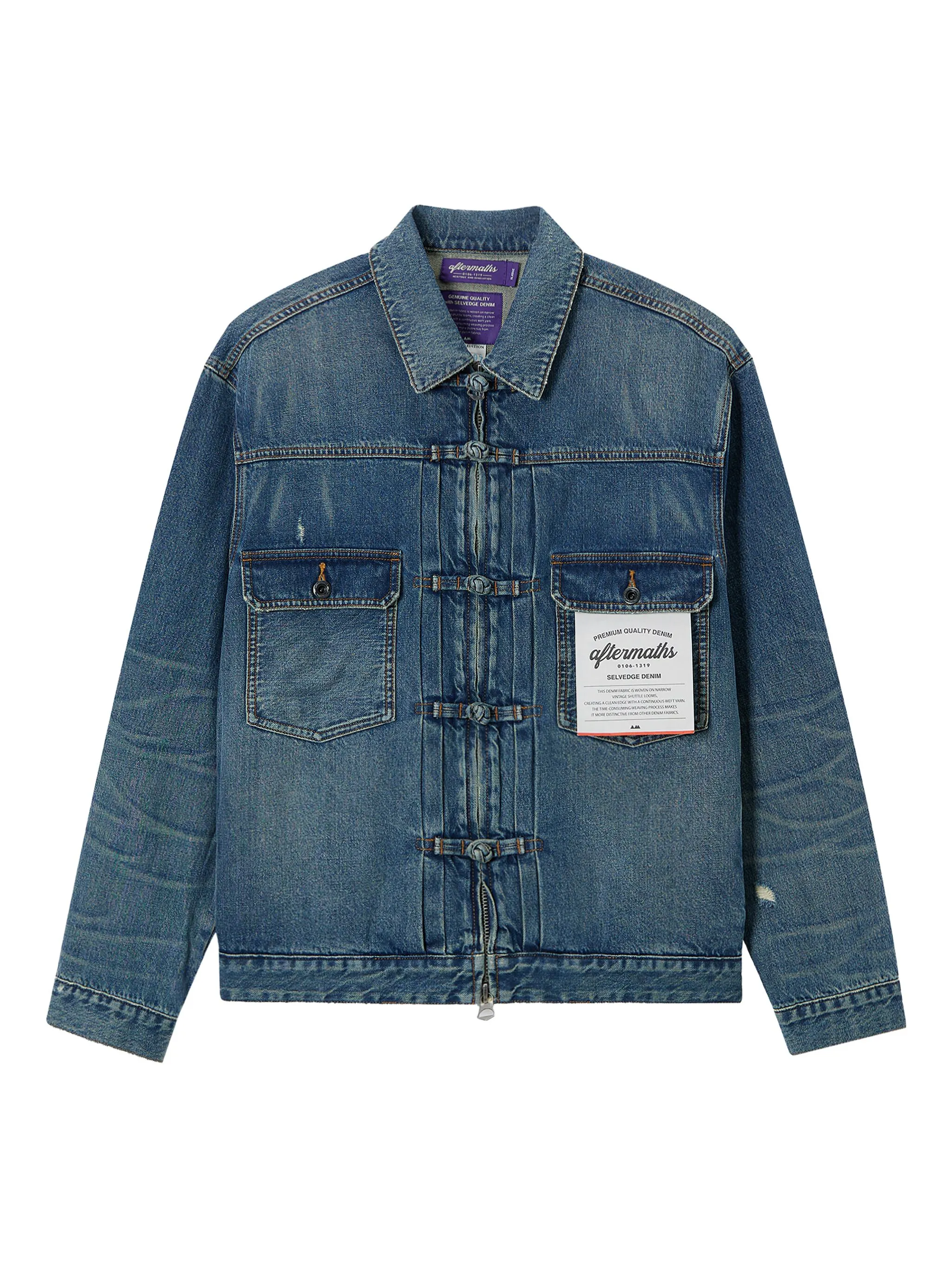 Джинсовая куртка с нашивкой-логотипом Aftermaths, синий
Джинсовая куртка с нашивкой-логотипом Aftermaths, синий