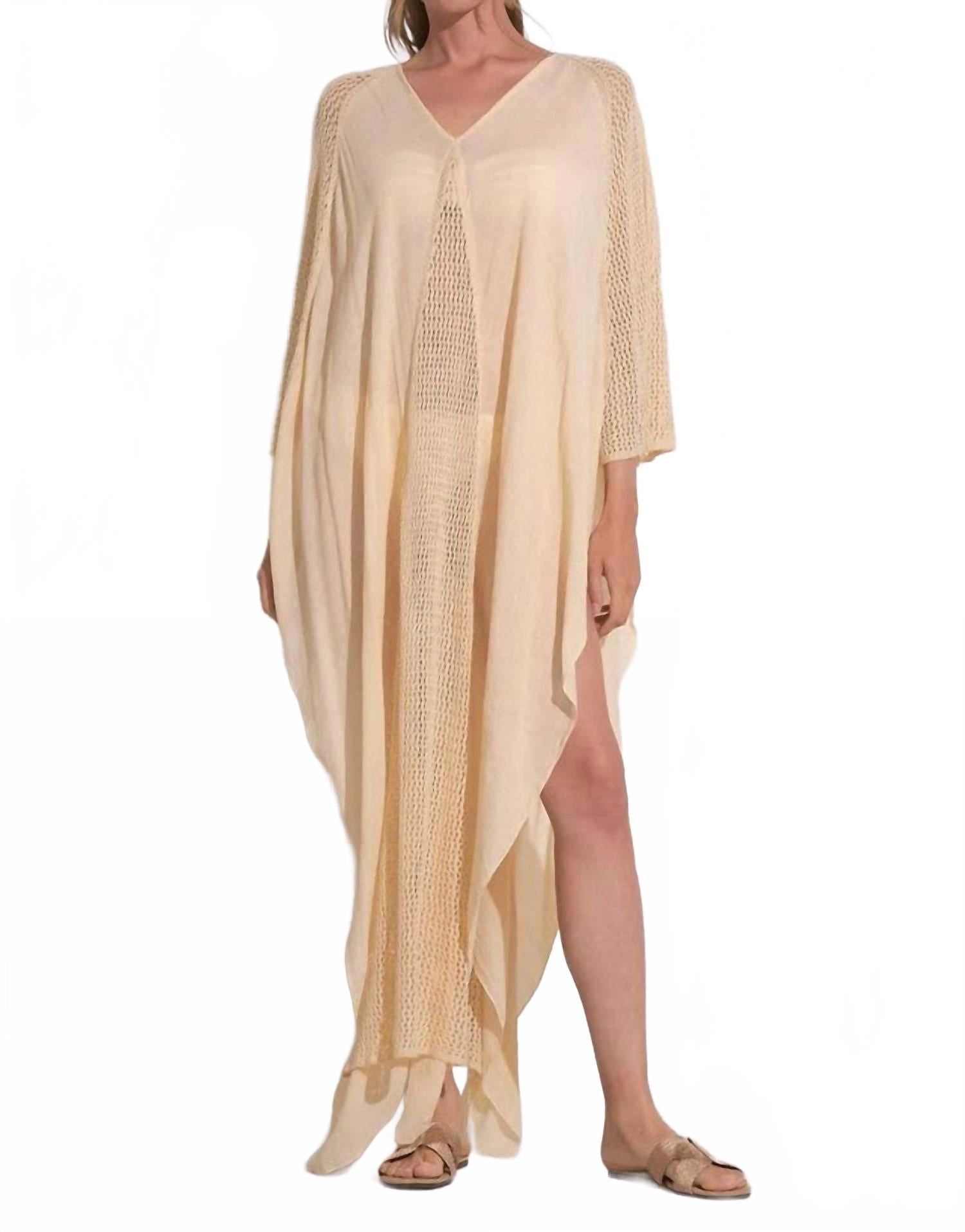 Пончо Lisbon, один размер, макси, накидка, натуральный цвет ELAN 
Пончо Lisbon, один размер, макси, накидка, натуральный цвет ELAN