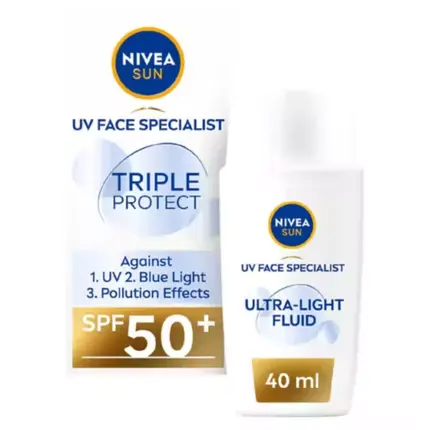 Sun Uv Face Specialist Тройная защита Солнцезащитный крем-флюид Spf50+ 40 мл, Nivea 
Sun Uv Face Specialist Тройная защита Солнцезащитный крем-флюид Spf50+ 40 мл, Nivea