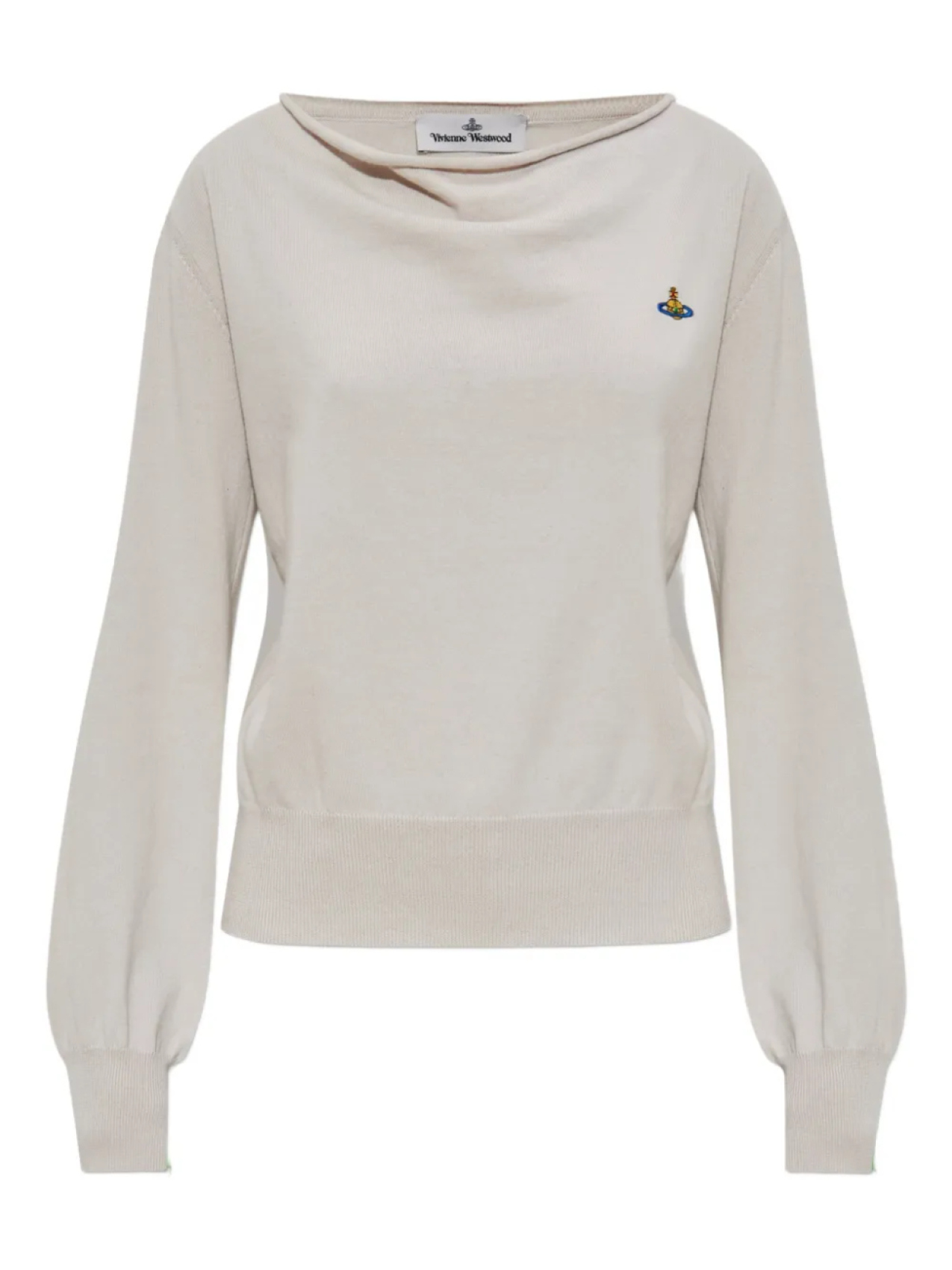 Свитер с вырезом-лодочкой от Vivienne Westwood, украшенный сферами, нейтральный
Свитер с вырезом-лодочкой от Vivienne Westwood, украшенный сферами, нейтральный