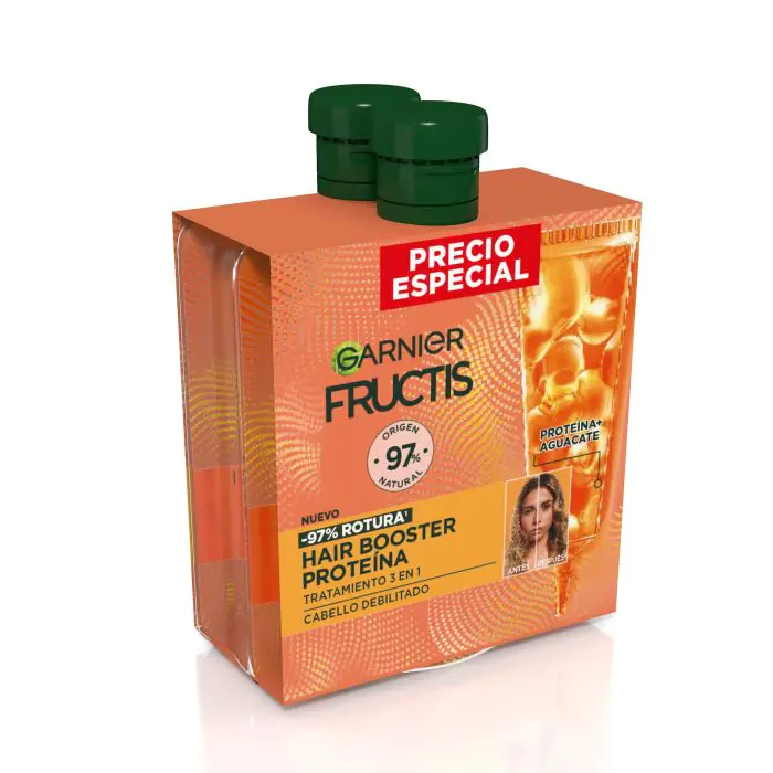Масло для волос fructis hair booster proteína tratamiento 3 en 1 97% menos rotura Garnier, объем 2 x 60 мл
Масло для волос fructis hair booster proteína tratamiento 3 en 1 97% menos rotura Garnier, объем 2 x 60 мл