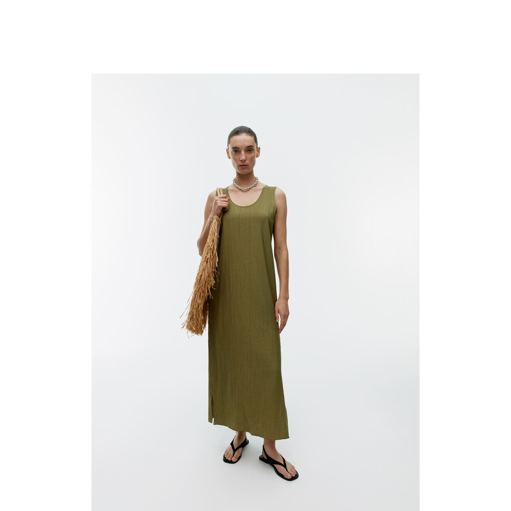 Платье плиссированное Arket с круглым вырезом, хаки / зеленый
Платье плиссированное Arket с круглым вырезом, хаки / зеленый