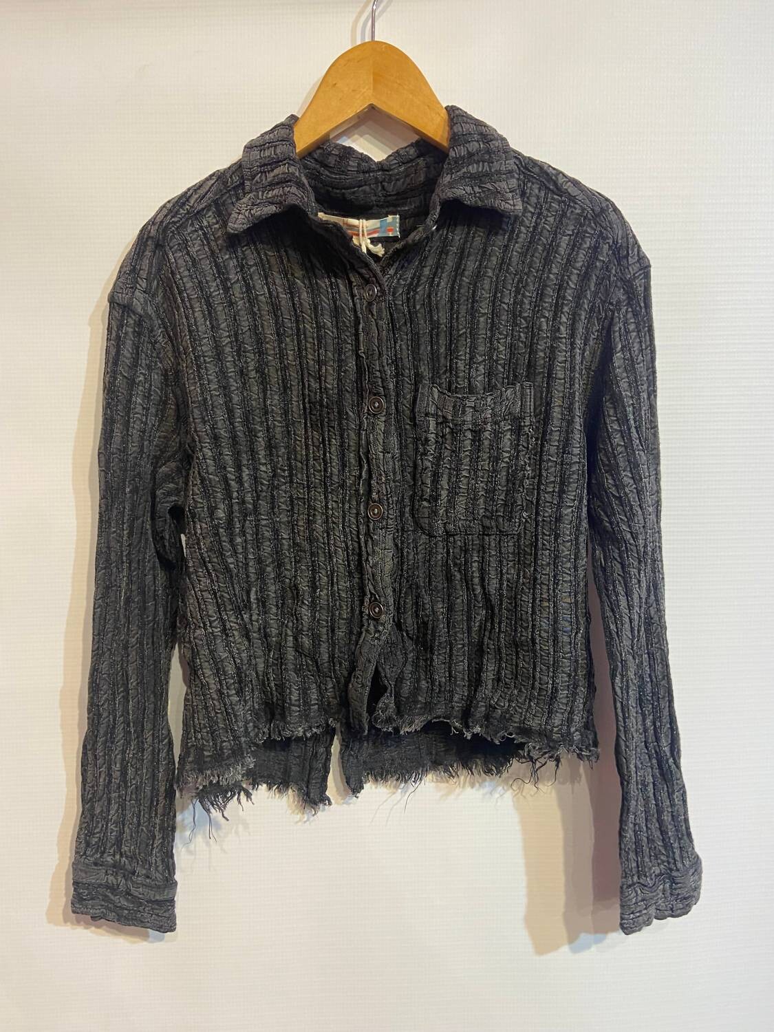 Черная рубашка на пуговицах с отбеливателем Vintage Havana 
Черная рубашка на пуговицах с отбеливателем Vintage Havana