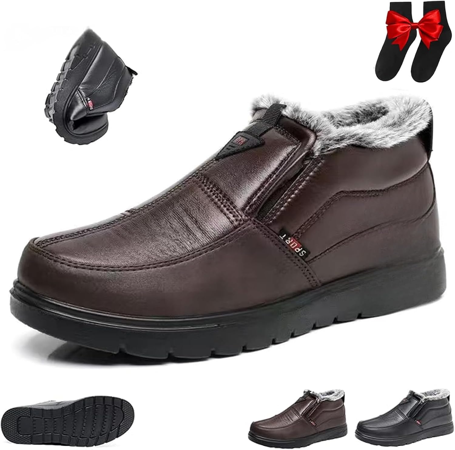 Мужские зимние ботинки GHTRHSB, кожаные, с теплой меховой подкладкой, на липучке, водонепроницаемые, нескользящие, ортопедические, с флисовой подкладкой, ботильоны для снега, мужские кожаные ортопедические ботинки на каждый день, коричневый
Мужские зимние ботинки GHTRHSB, кожаные, с теплой меховой подкладкой, на липучке, водонепроницаемые, нескользящие, ортопедические, с флисовой подкладкой, ботильоны для снега, мужские кожаные ортопедические ботинки на каждый день, коричневый