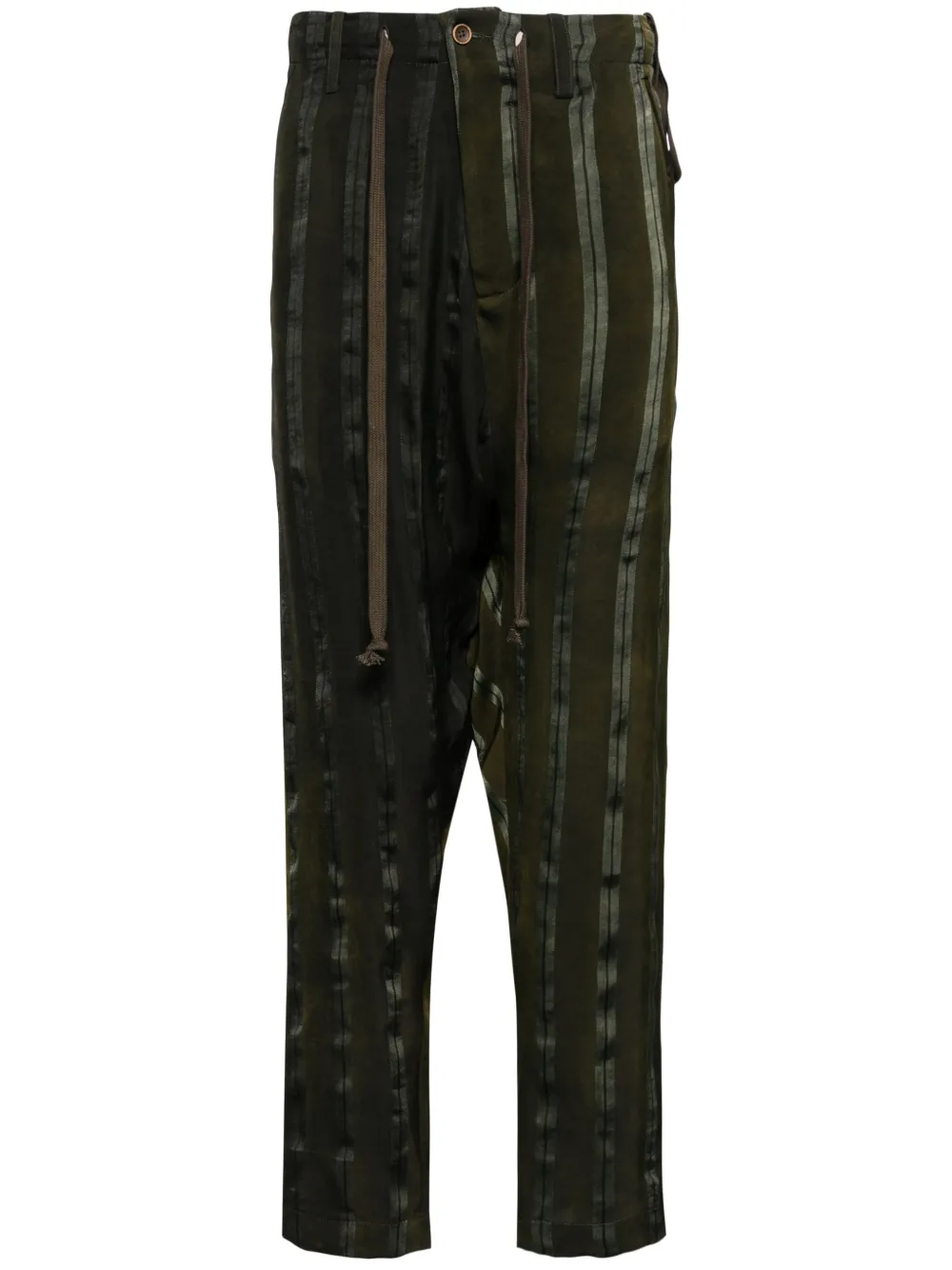 Зауженные брюки с низким шаговым швом Uma Wang, зеленый
Зауженные брюки с низким шаговым швом Uma Wang, зеленый