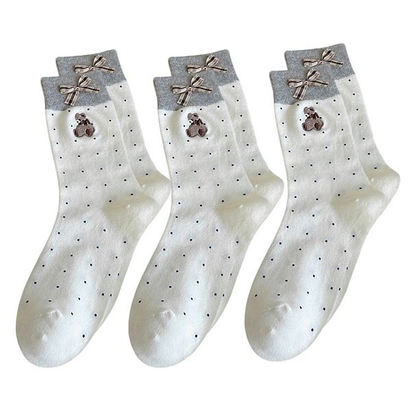 3 пары мягких вязаных носков с вышитым медведем и декоративной лентой-бантом Anna-Kaci, White
3 пары мягких вязаных носков с вышитым медведем и декоративной лентой-бантом Anna-Kaci, White