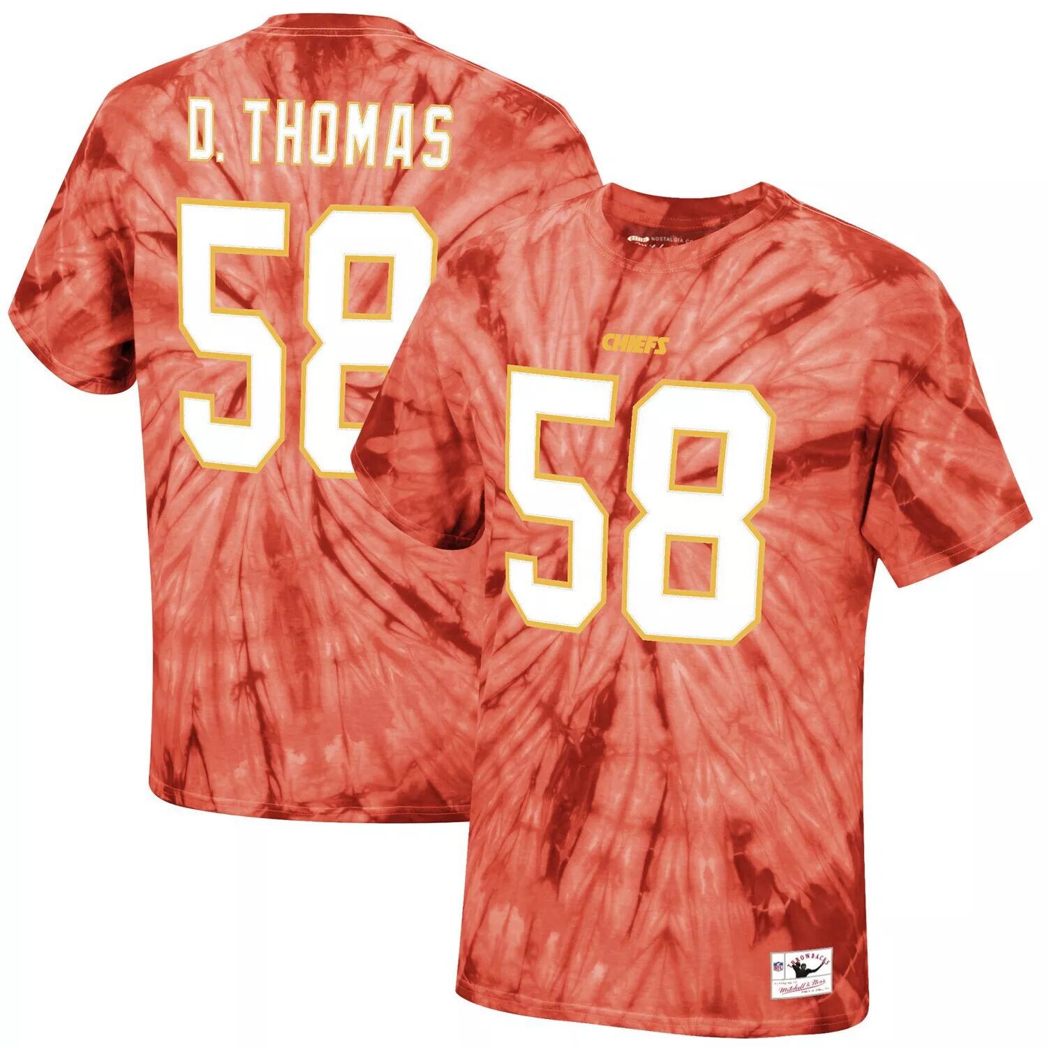 Мужская футболка Mitchell & Ness Derrick Thomas Red Kansas City Chiefs Tie Dye с именем и номером игрока в отставке
Мужская футболка Mitchell & Ness Derrick Thomas Red Kansas City Chiefs Tie Dye с именем и номером игрока в отставке
