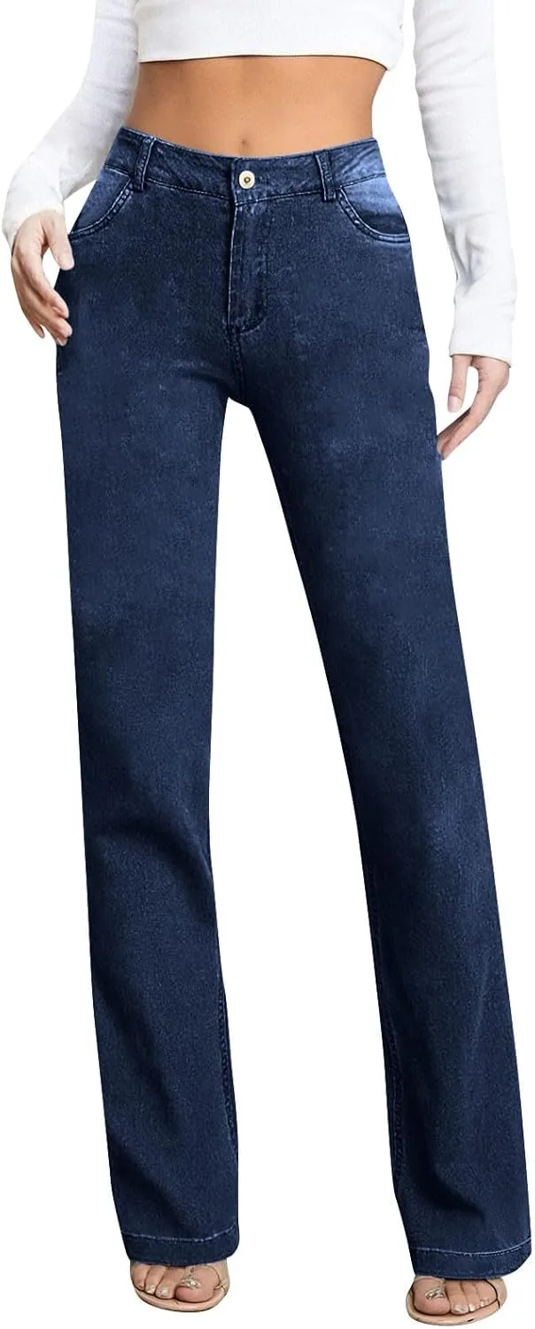 Джинсы для женщин High Waisted, стрейч, прямые, с карманами
Джинсы для женщин High Waisted, стрейч, прямые, с карманами