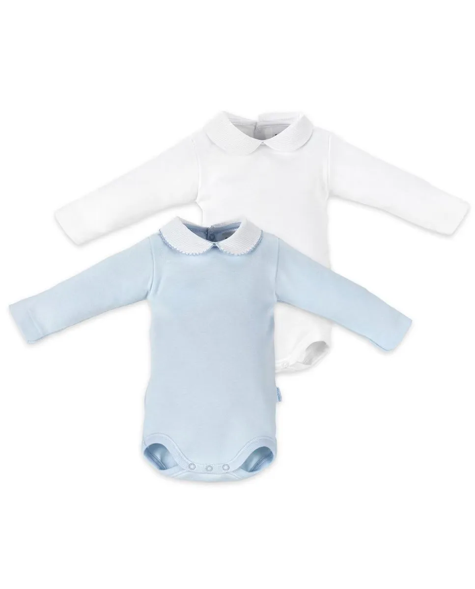 Упаковка 2 детских боди 100% хлопок с воротником и длинным рукавом Cambrass, голубой
Упаковка 2 детских боди 100% хлопок с воротником и длинным рукавом Cambrass, голубой