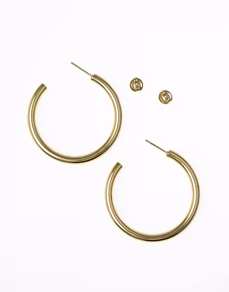 Позолоченные серьги-кольца среднего размера из нержавеющей стали Lovisa
Позолоченные серьги-кольца среднего размера из нержавеющей стали Lovisa