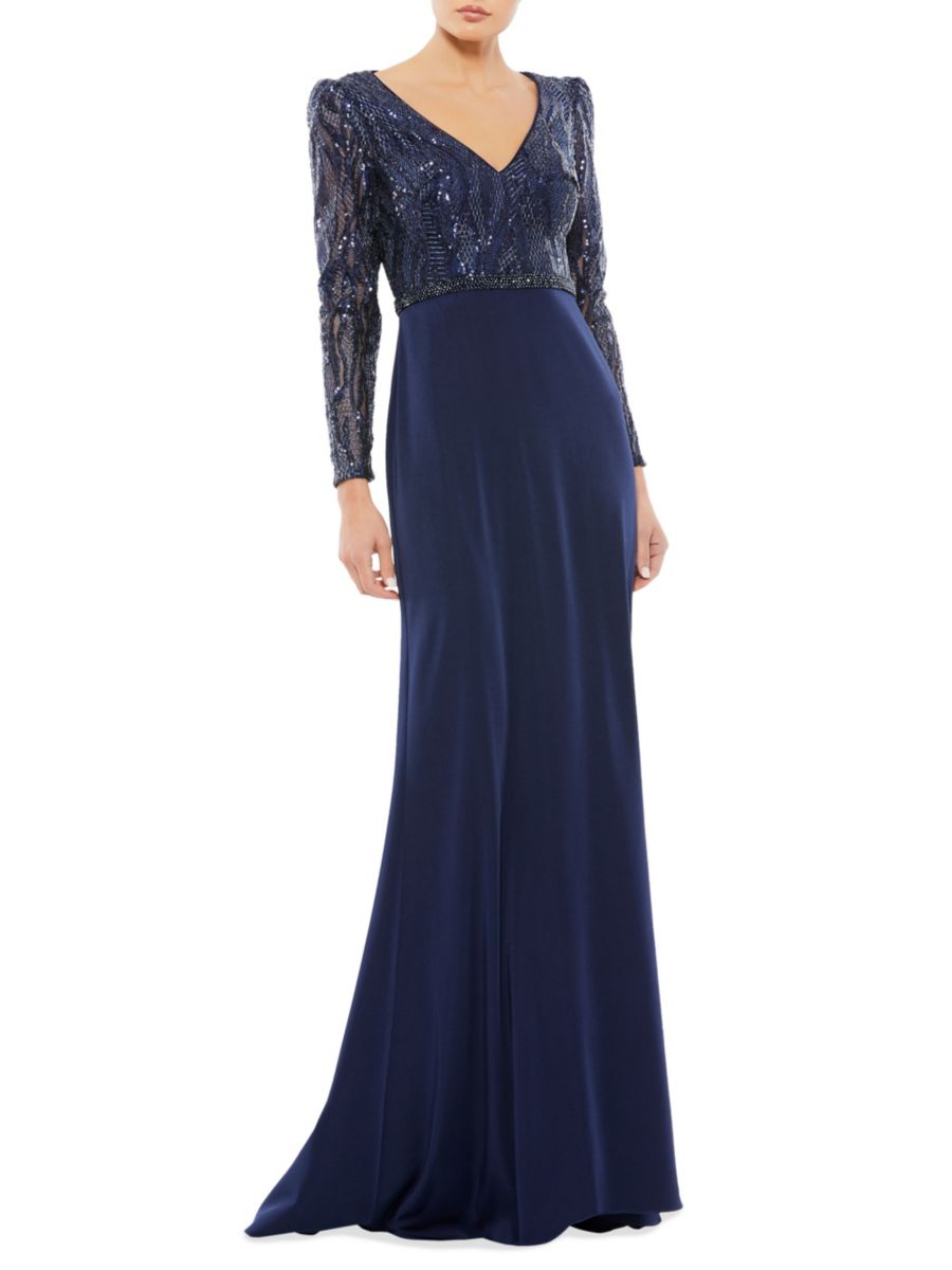 Платье-футляр с длинными рукавами и пайетками Mac Duggal, цвет Midnight
Платье-футляр с длинными рукавами и пайетками Mac Duggal, цвет Midnight