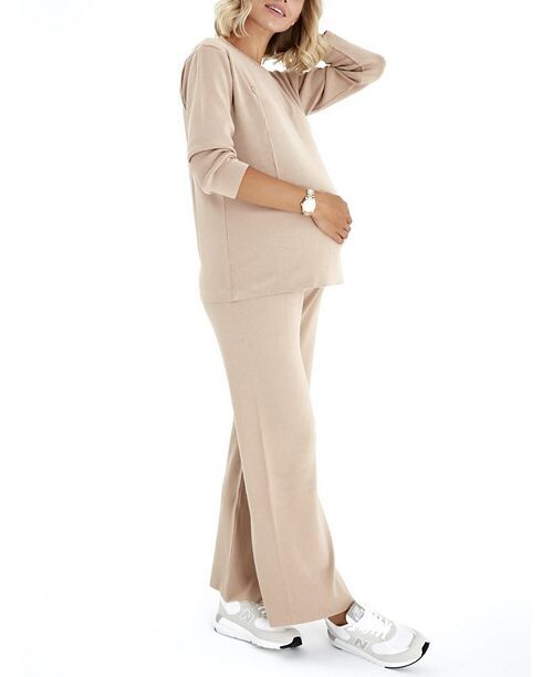 Легкий элегантный комплект с топом для беременных/кормящих и застежкой-молнией по бокам с длинными рукавами; Брюки для отдыха Accouchée, цвет Tan/Beige
Легкий элегантный комплект с топом для беременных/кормящих и застежкой-молнией по бокам с длинными рукавами; Брюки для отдыха Accouchée, цвет Tan/Beige