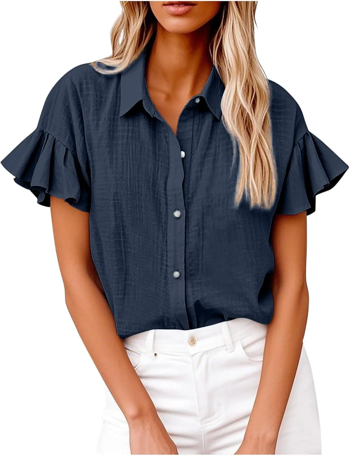 Льняная рубашка для женщин с коротким рукавом и рюшами Floleo
Льняная рубашка для женщин с коротким рукавом и рюшами Floleo