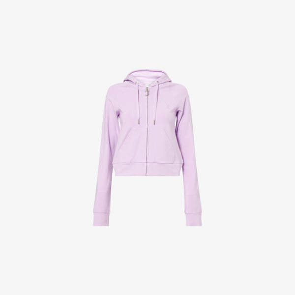 Худи Juicy Couture Oola с блестками и фирменным принтом из эластичного трикотажа, сиреневый 
Худи Juicy Couture Oola с блестками и фирменным принтом из эластичного трикотажа, сиреневый