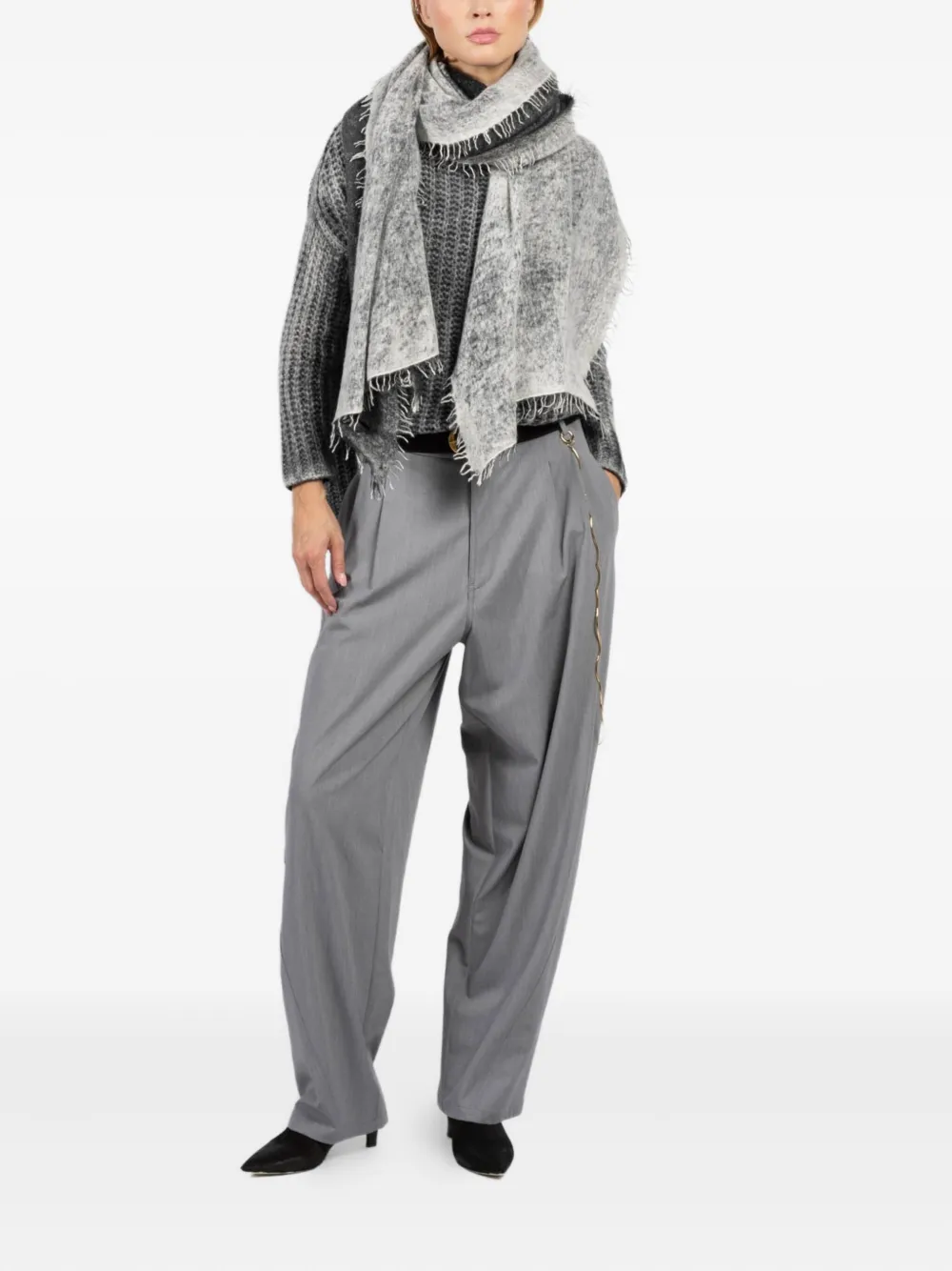 Пятнистый шарф с бахромой Avant Toi, серый
Пятнистый шарф с бахромой Avant Toi, серый